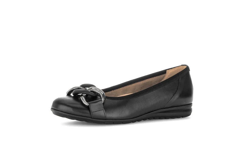 Ballerines noires en cuir lisse