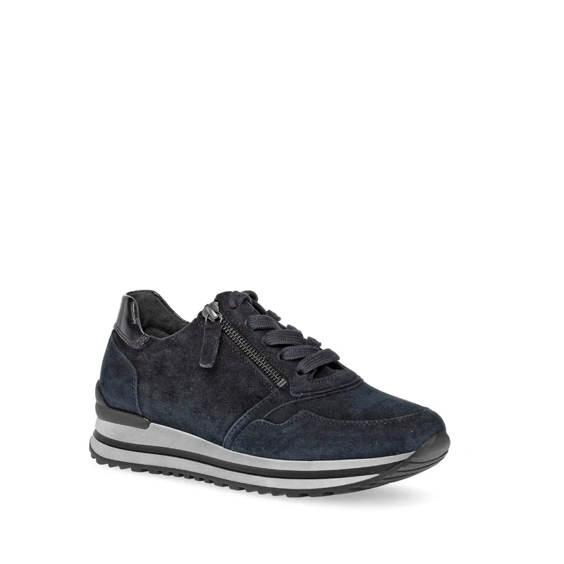 Baskets marine en combinaison cuirs