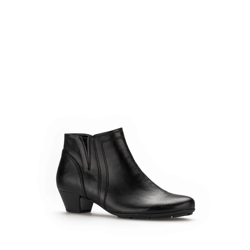 Bottines noires en cuir lisse