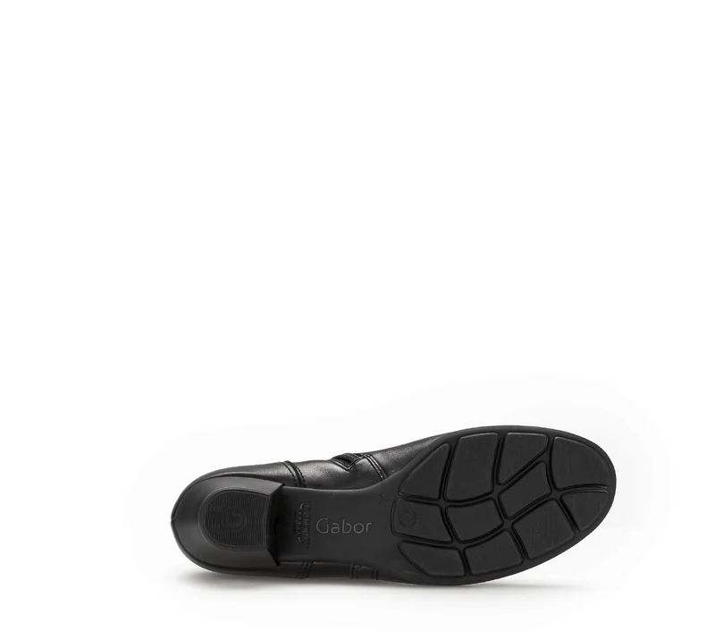 Bottines noires en cuir lisse