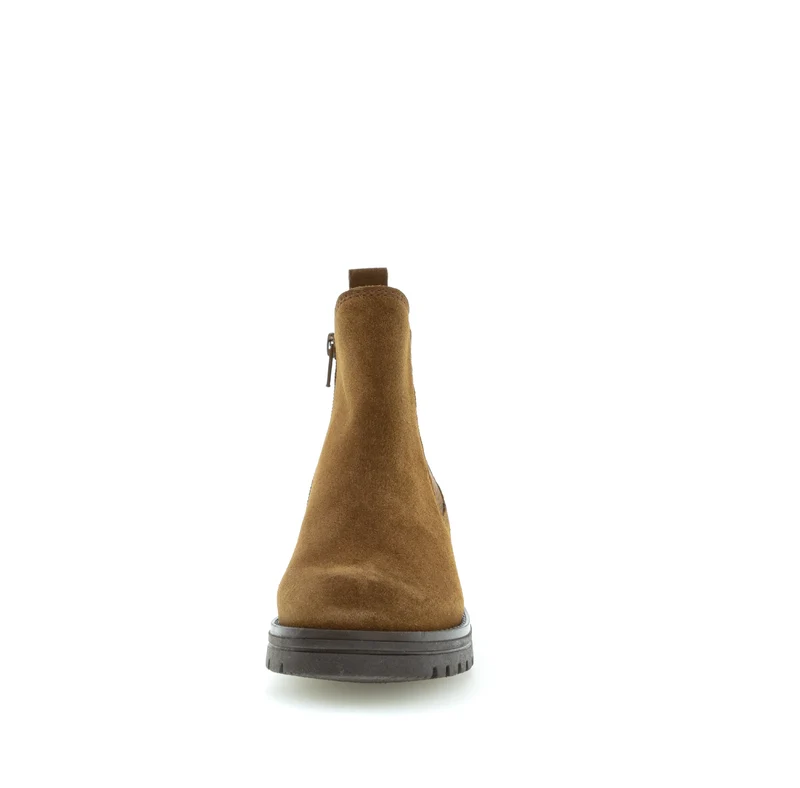 Bottines cognac en cuir velours