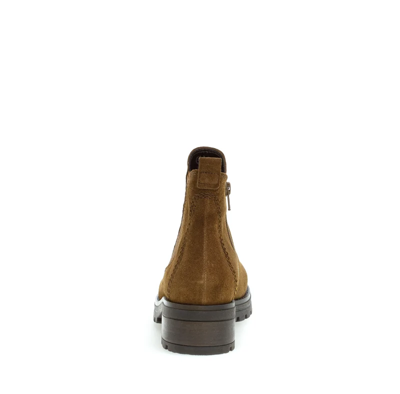 Bottines cognac en cuir velours