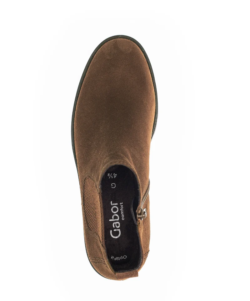Bottines cognac en cuir velours