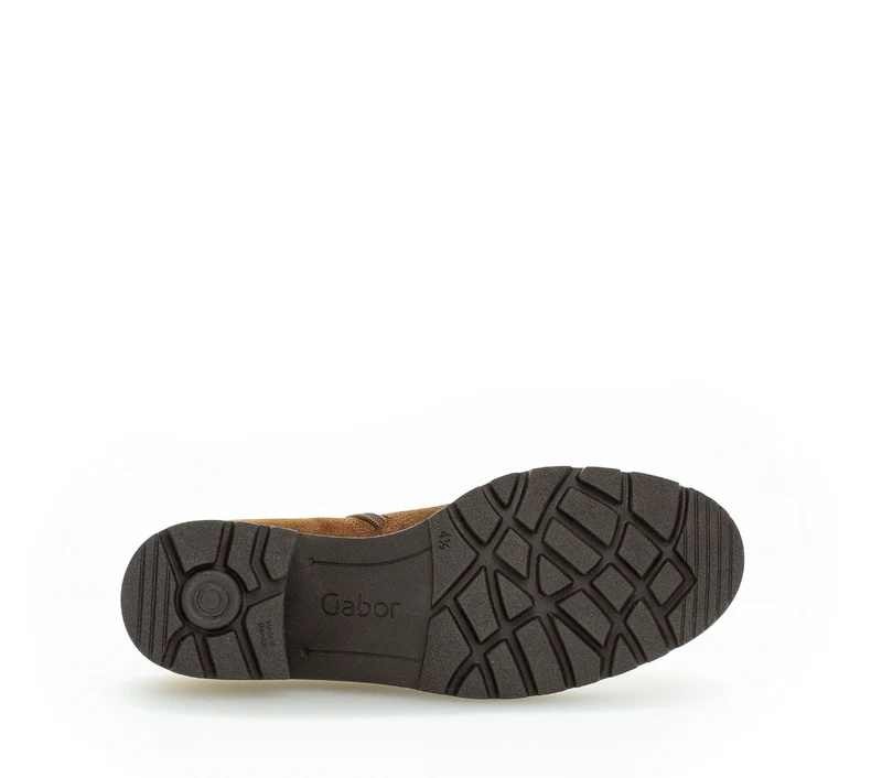 Bottines cognac en cuir velours