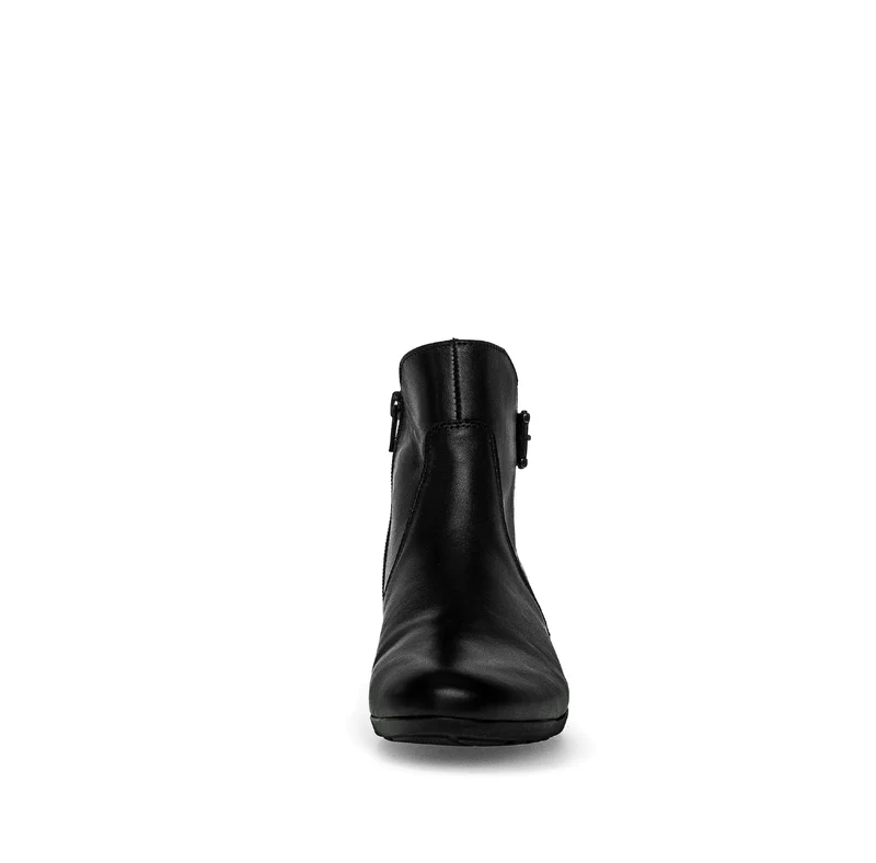 Bottines noires en cuir lisse
