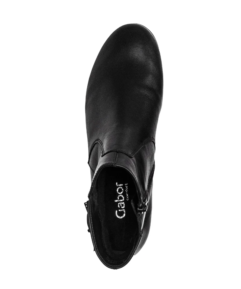 Bottines noires en cuir lisse