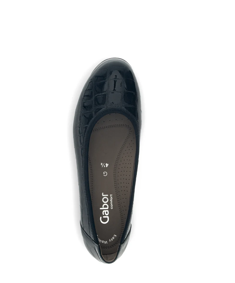 Ballerines noires en cuir vernis