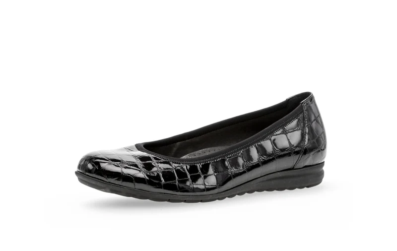 Ballerines noires en cuir vernis
