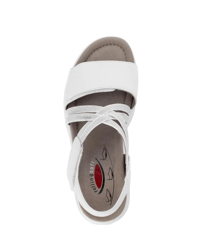 Sandales Rolling Soft blanches en cuir