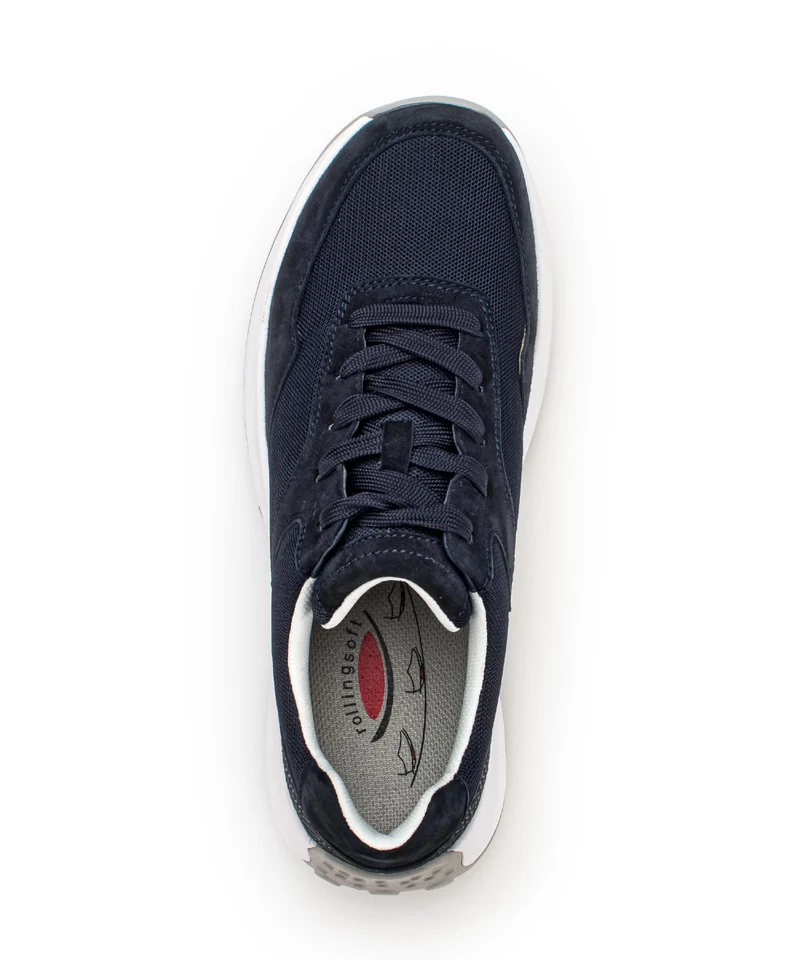 Baskets Rollingsoft bleues en Nubuck et textile