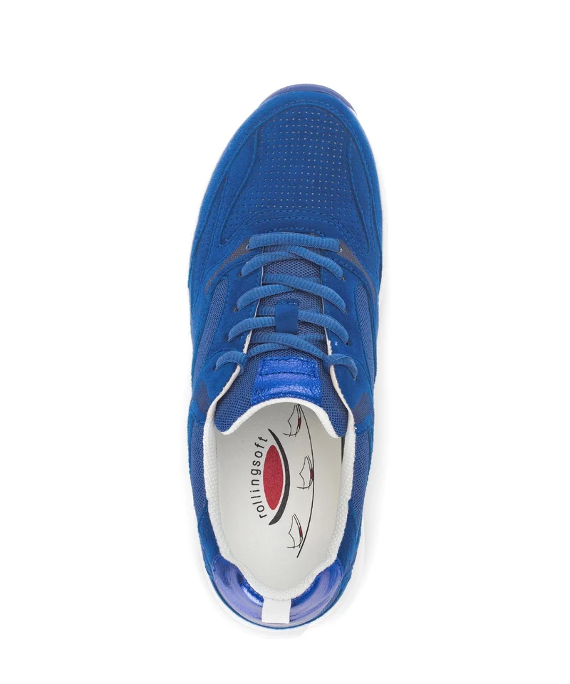 Baskets Rolling Soft bleues en nubuck et textile