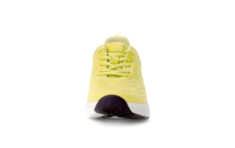 Baskets Rolling Soft jaunes en nubuck et textile