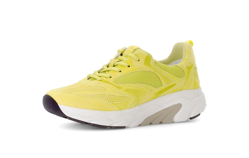 Baskets Rolling Soft jaunes en nubuck et textile