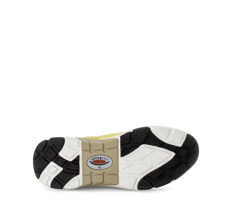 Baskets Rolling Soft jaunes en nubuck et textile