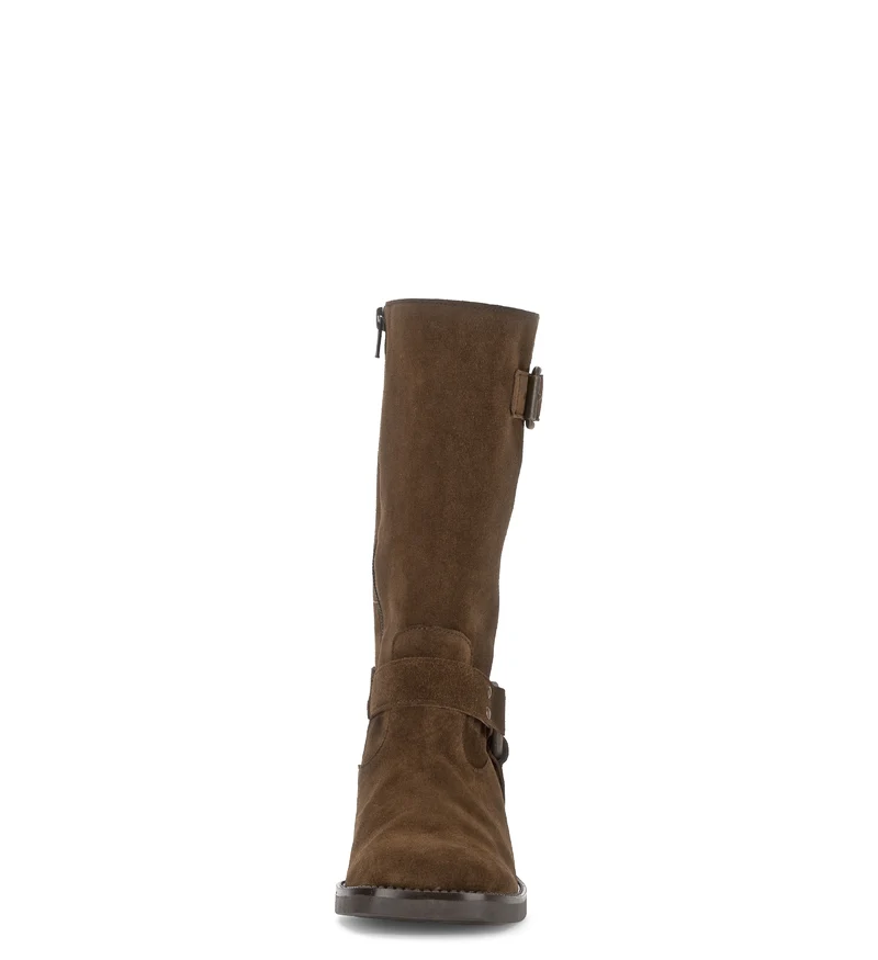 Bottines Mids cognac en cuir velours