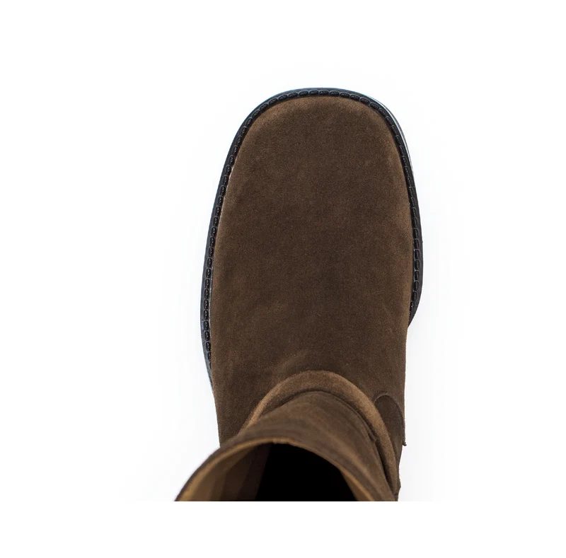 Bottines Mids cognac en cuir velours