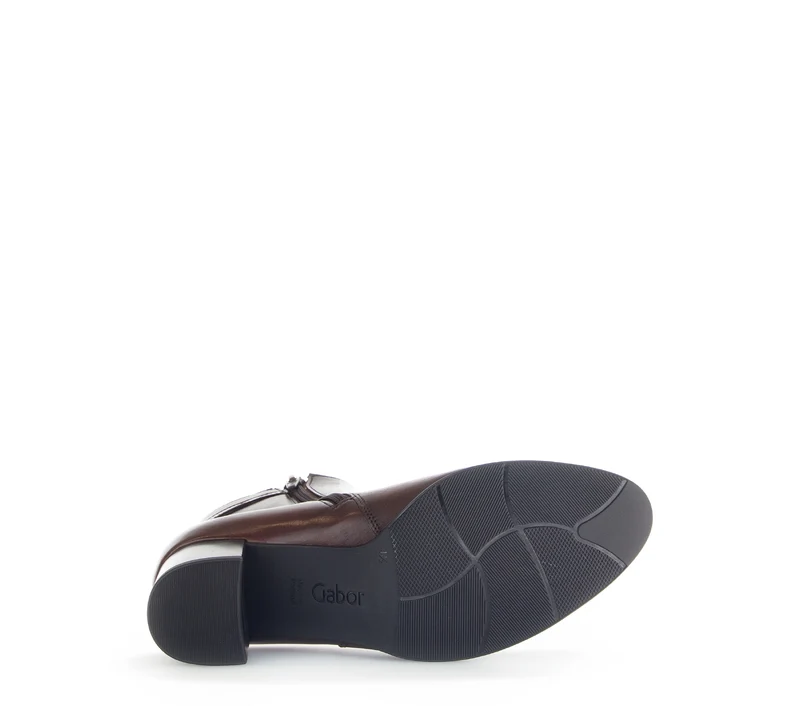 Bottines sattel en cuir lisse