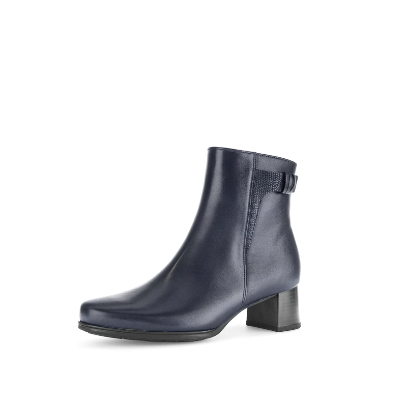 Bottines marine en combinaison cuirs