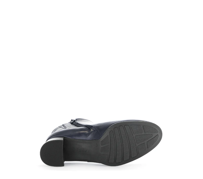 Bottines marine en combinaison cuirs