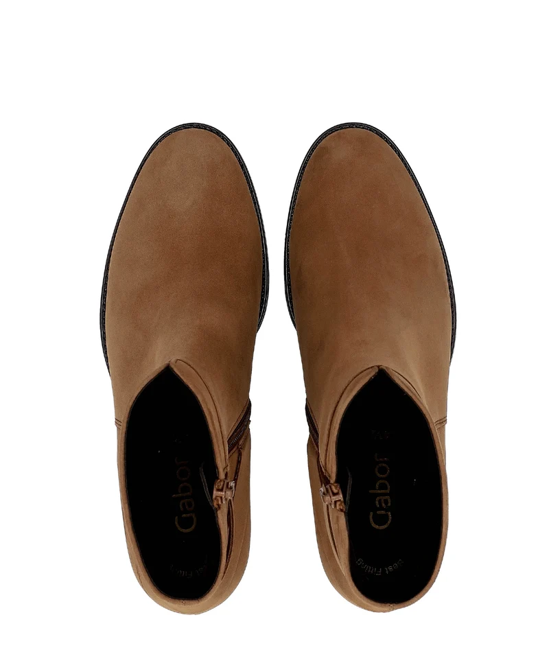 Bottines cognac en nubuck