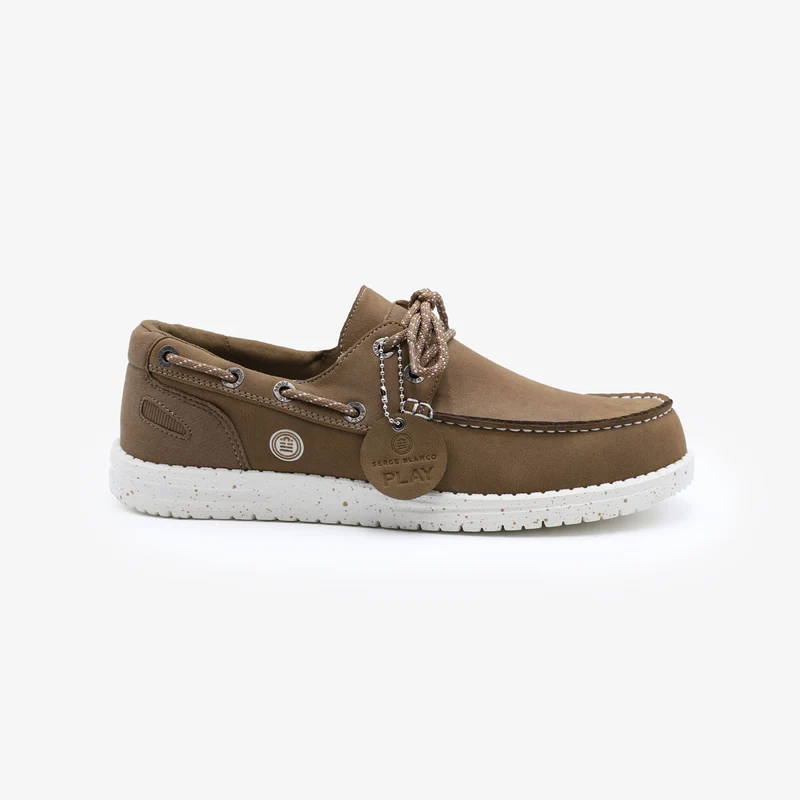 Chaussures bateau Socoa taupe en nubuck