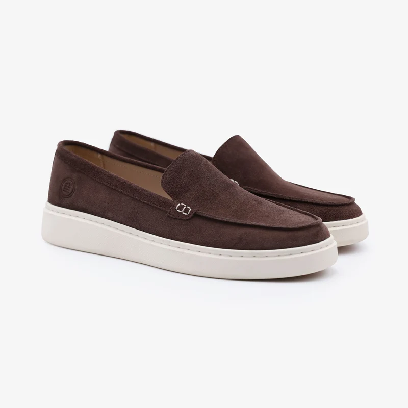 Mocassin Kentucky en cuir nubuck marron chocolat