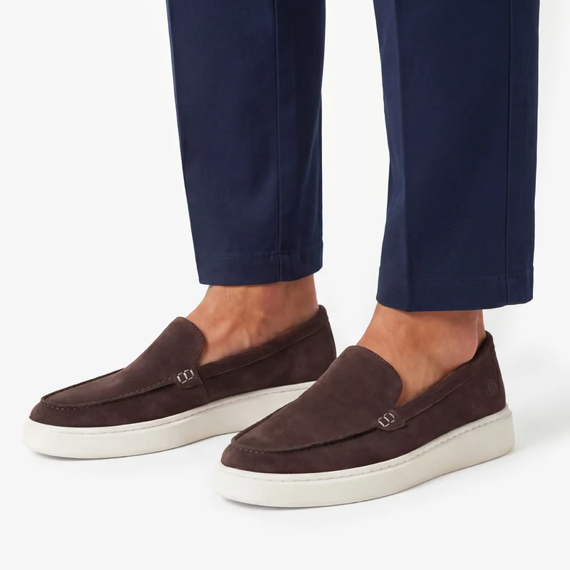 Mocassin Kentucky en cuir nubuck marron chocolat