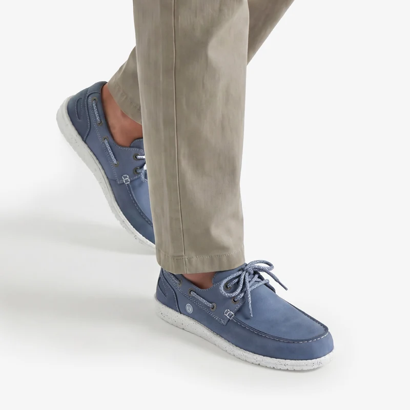 Chaussures bateau Socoa bleu jean en nubuck