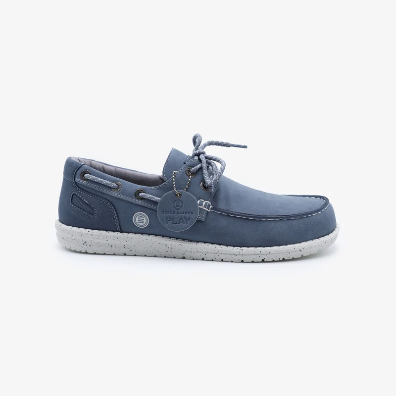 Chaussures bateau Socoa bleu jean en nubuck
