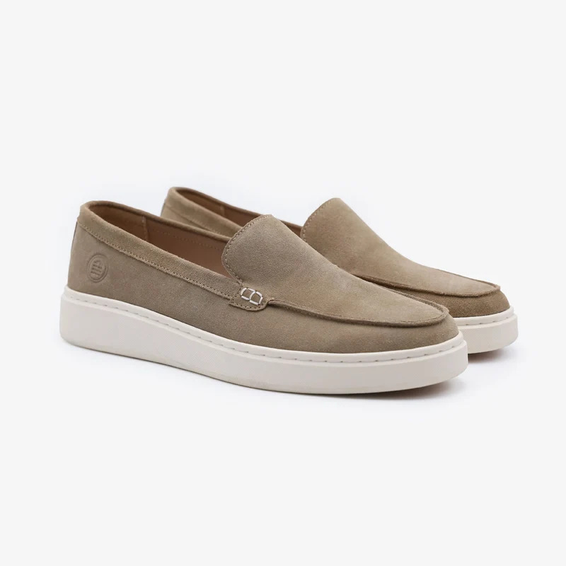 Mocassin Kentucky en cuir nubuck beige