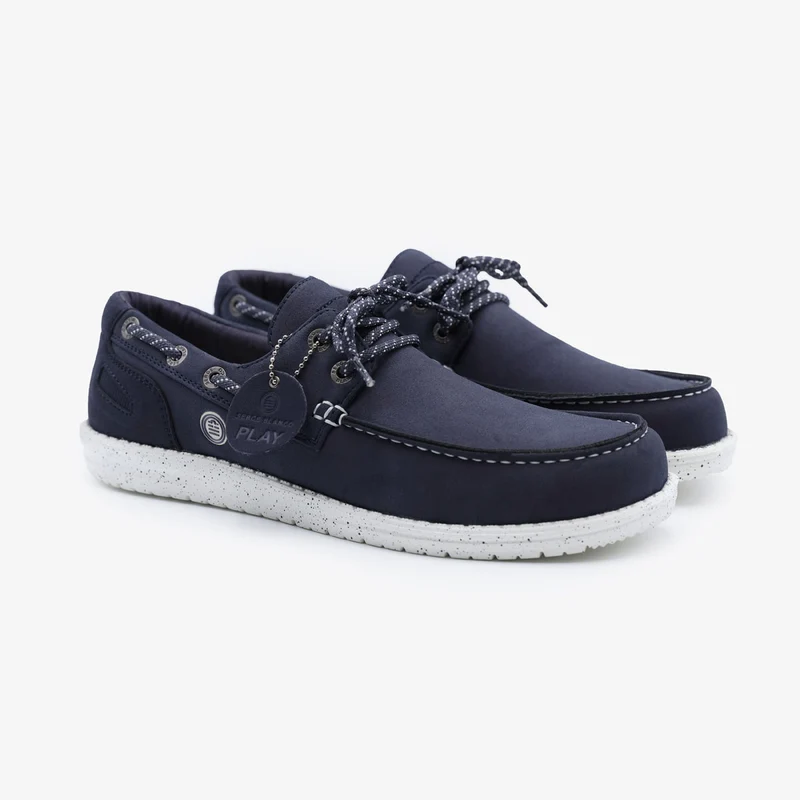 Chaussures bateau Socoa bleu marine en nubuck