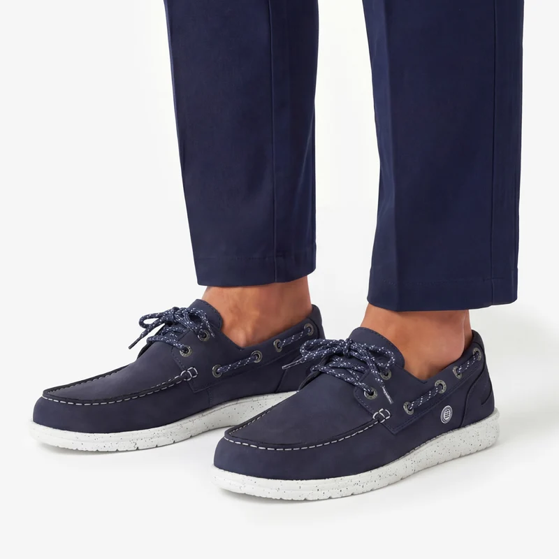 Chaussures bateau Socoa bleu marine en nubuck
