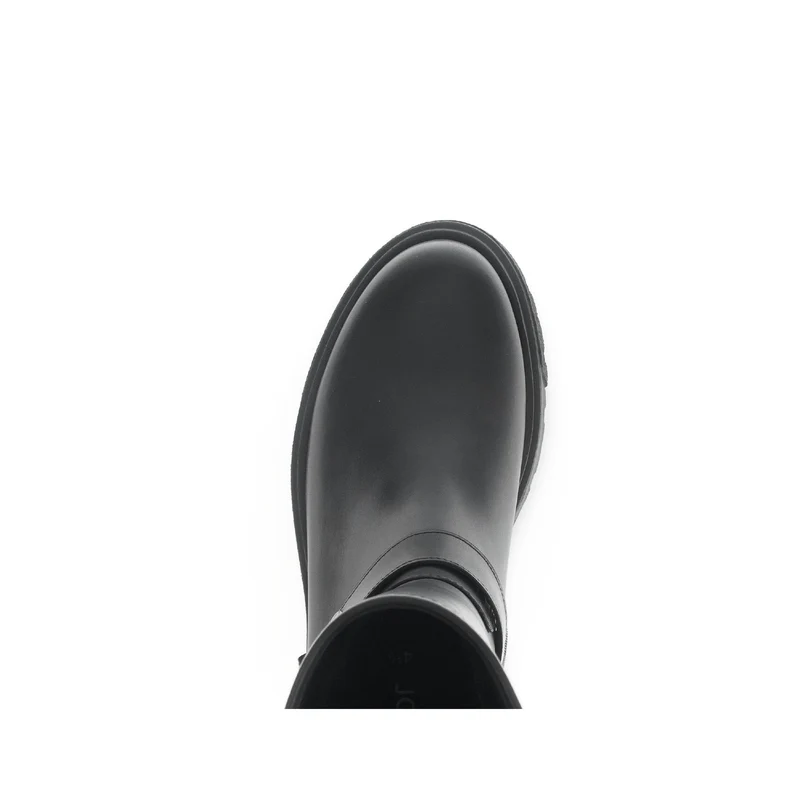 Bottines mid noires en cuir lisse