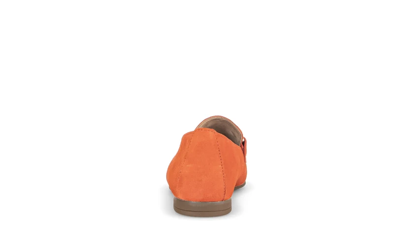 Mocassins orange en cuir velours