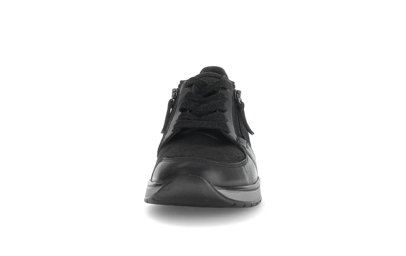 Baskets noires en Textile et Nubuck (adaptées Hallux Valgus)