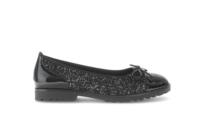 Ballerines noires en tweed