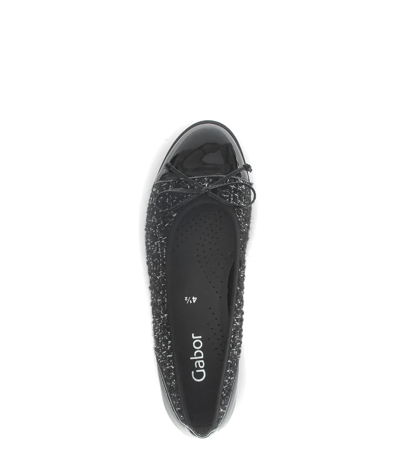 Ballerines noires en tweed