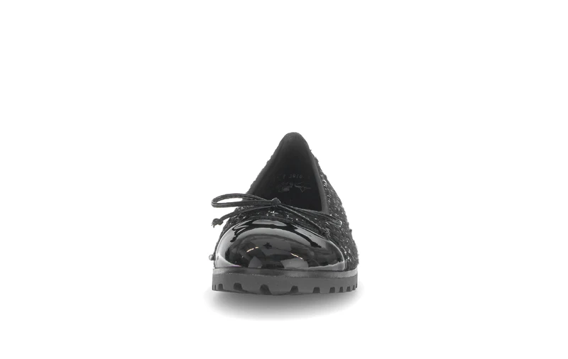 Ballerines noires en tweed