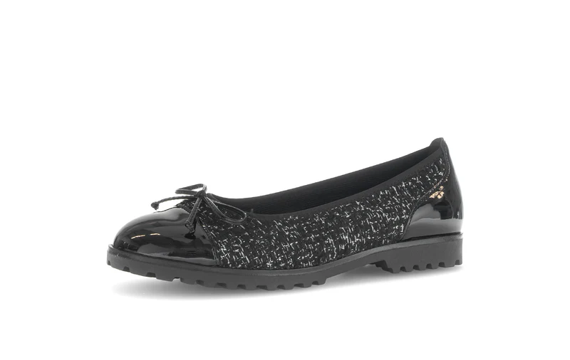 Ballerines noires en tweed