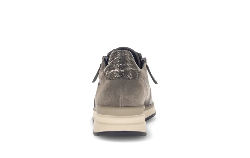 Baskets taupe en Textile et Nubuck (adaptées Hallux Valgus)