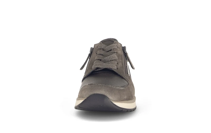 Baskets taupe en Textile et Nubuck (adaptées Hallux Valgus)