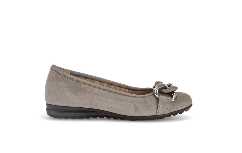 Ballerines taupe en cuir