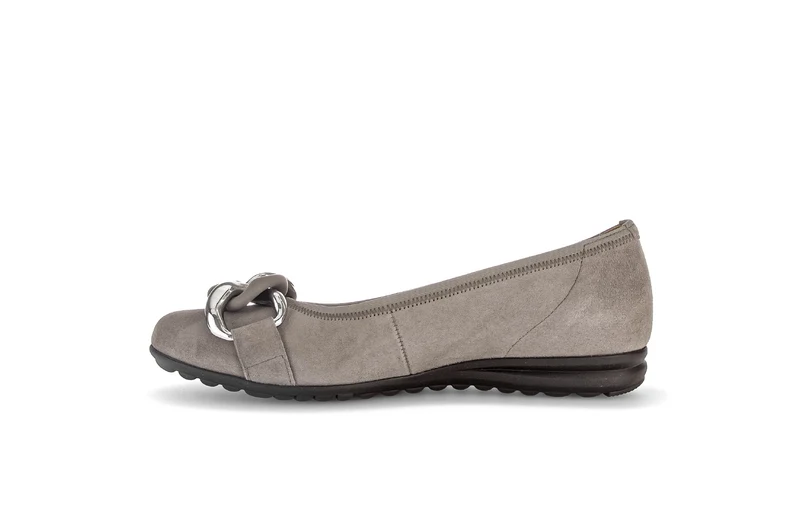 Ballerines taupe en cuir