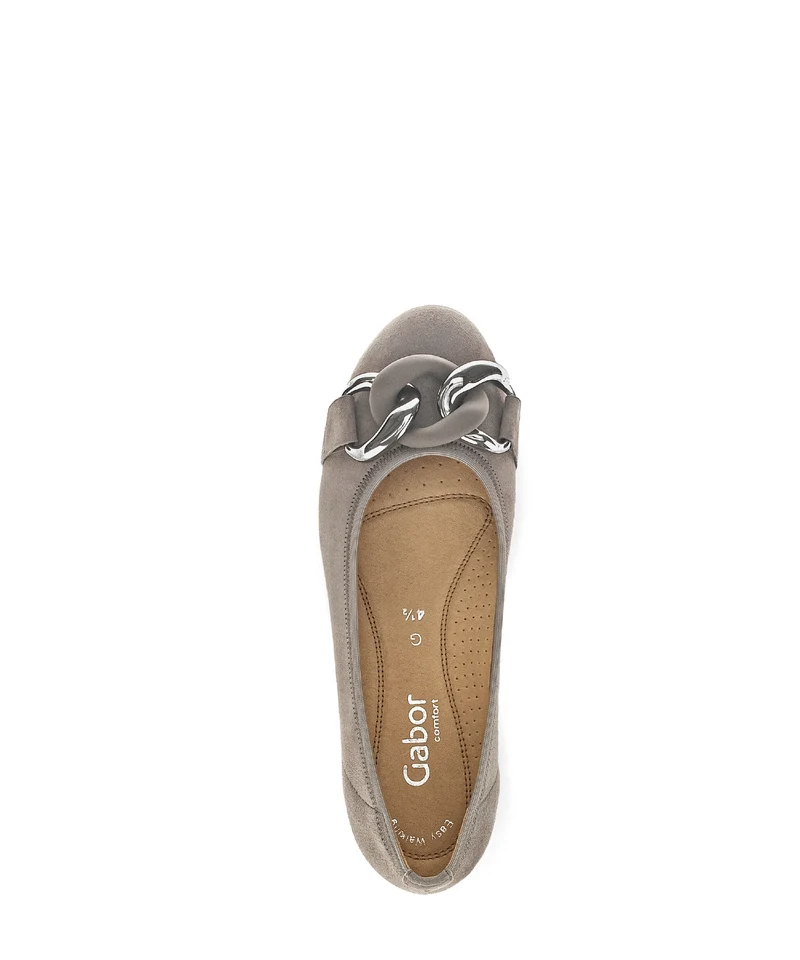 Ballerines taupe en cuir
