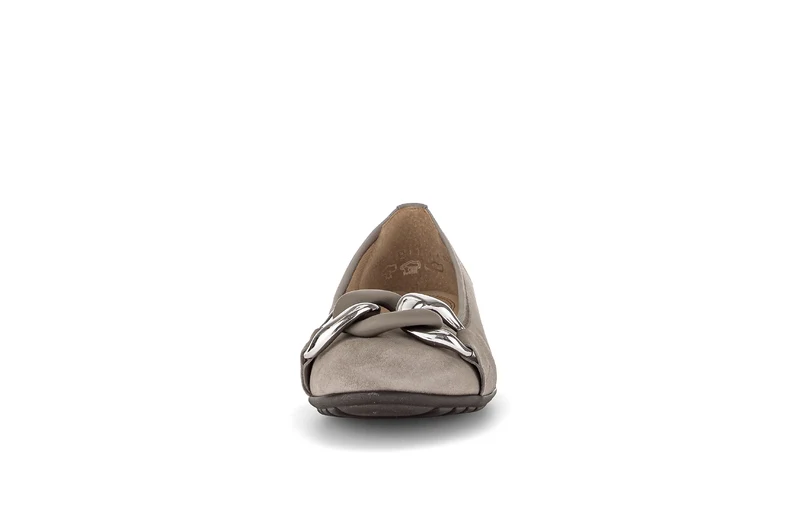 Ballerines taupe en cuir