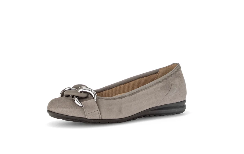 Ballerines taupe en cuir