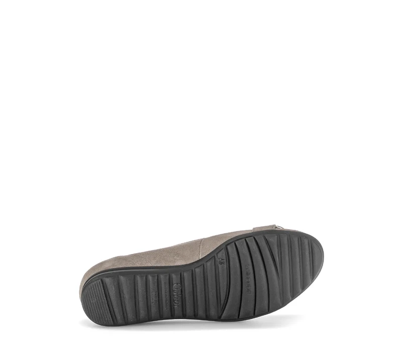 Ballerines taupe en cuir