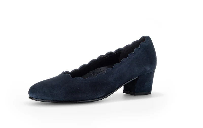 Escarpins bleus en cuir