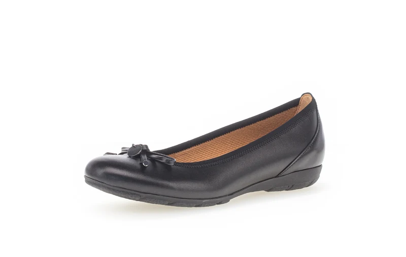 Ballerines noires en cuir lisse