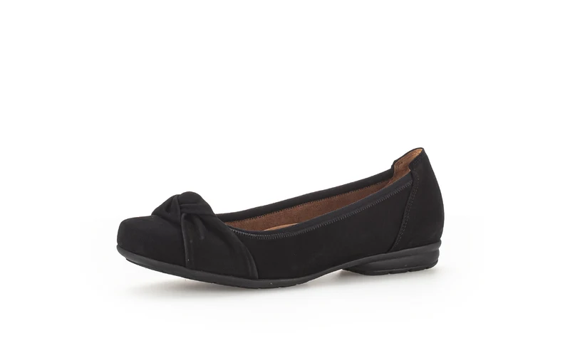 Ballerines noires en cuir lisse